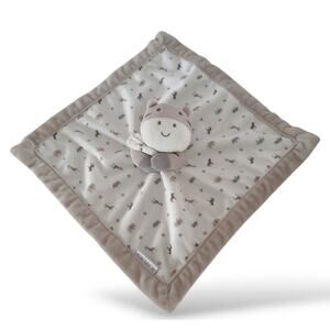 Carters Gray Zebra Elephant Giraffe Stars Security Blanket Lovey Lovie Plush 12"